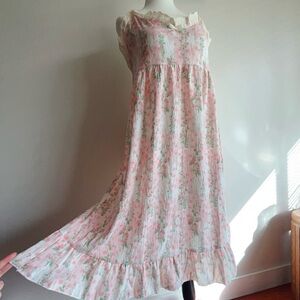 NEW! ✨ Sweet Pink Floral Nightgown w/ Built-in Pads Cottagecore Slip Dress